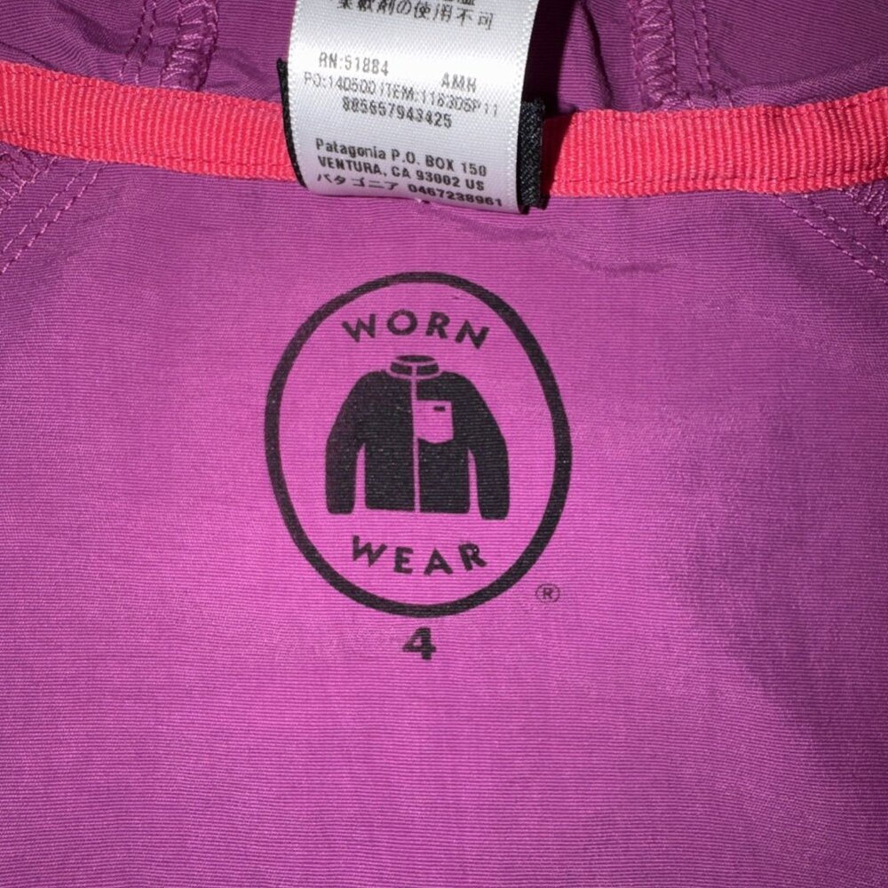Vintage Patagonia Worn Ware 4 Full Zip Hooded Windbreaker Women's Size XL Purple - Picture 3 of 7